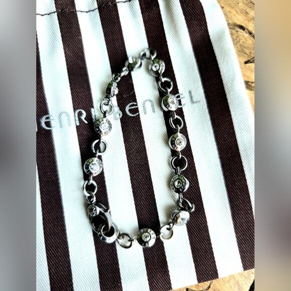 henri bendel Jewelry - Henri Bendel Rare Silver Tone Iconic Logo Bracelet